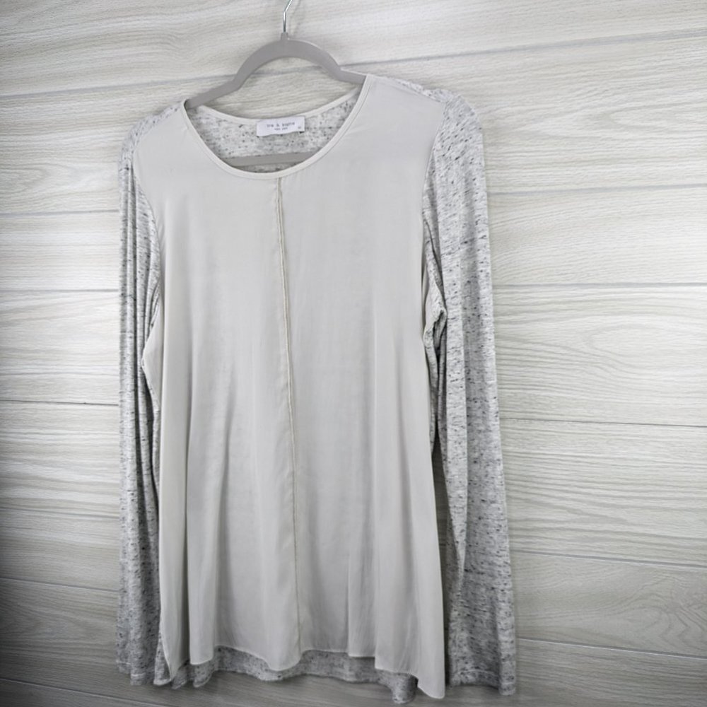lola & sophie new york Basic Sheer Long sleeve Top - Picture 2 of 7